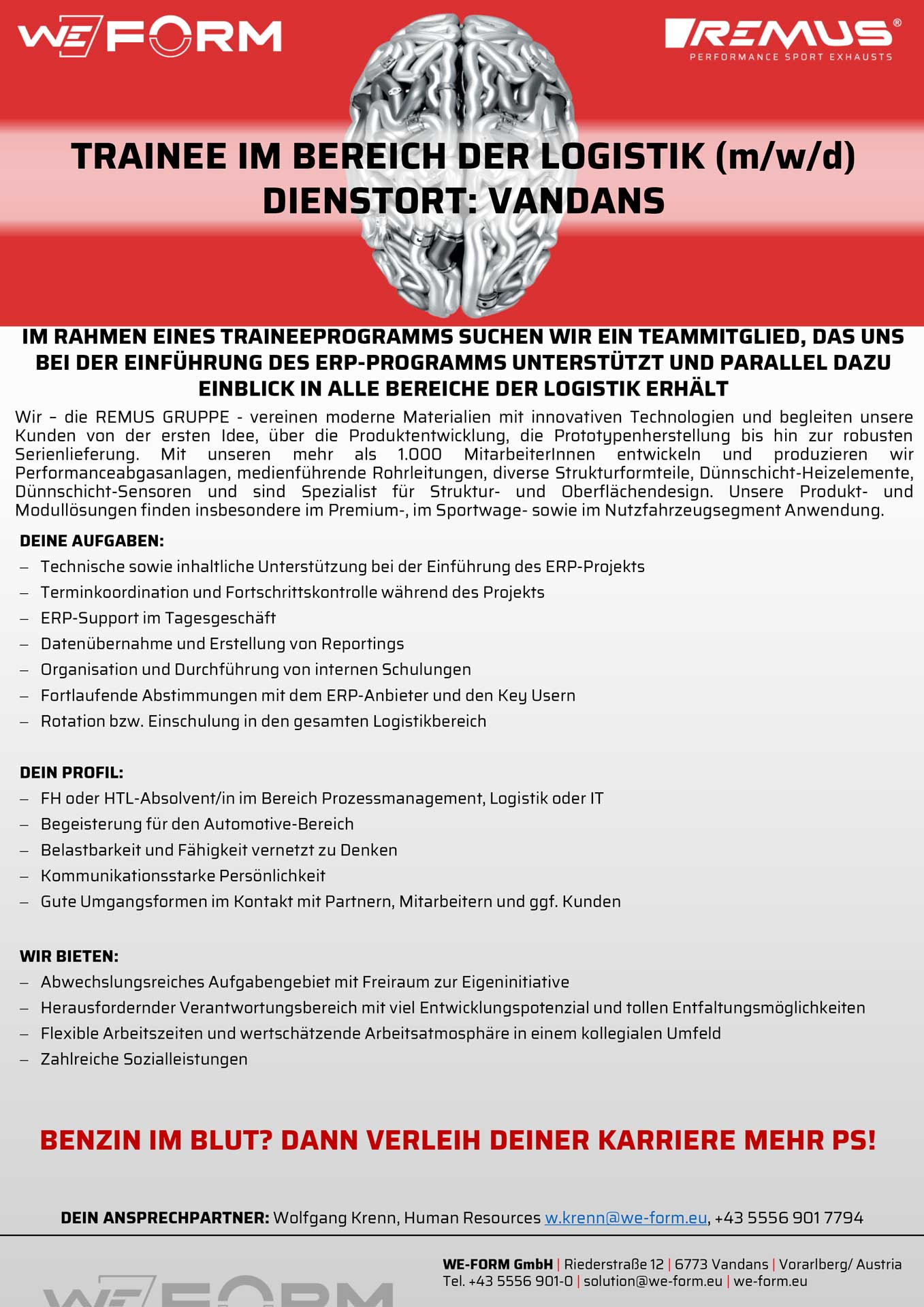 Jobinserat Trainee ERP